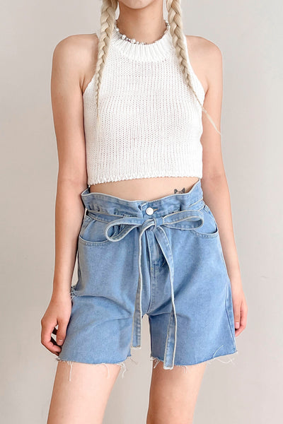 storets.com Luna Paperbag Denim Shorts
