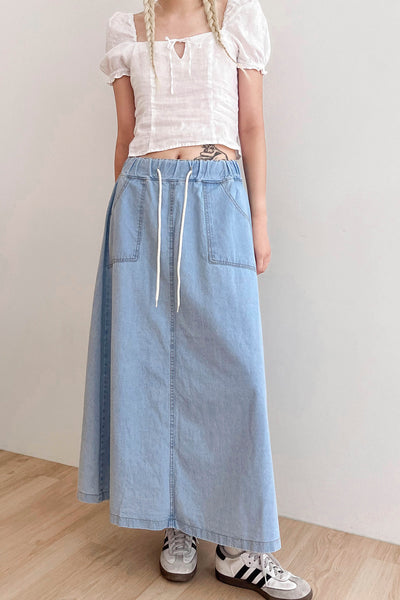 storets.com Layla Maxi Denim Skirt