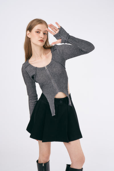 storets.com Isla Zip Front Cropped Top