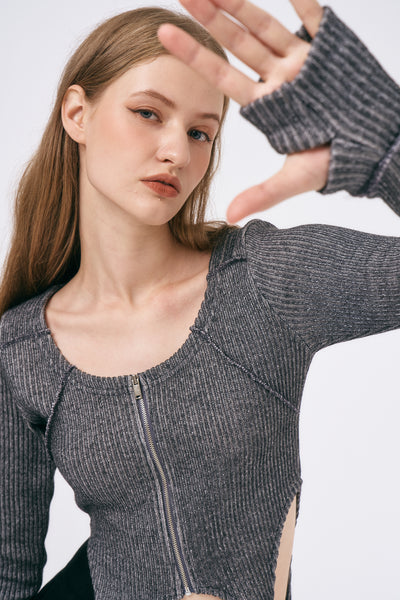 storets.com Isla Zip Front Cropped Top