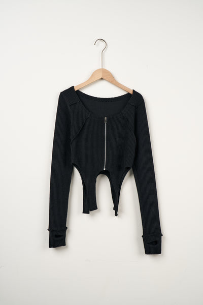 storets.com Isla Zip Front Cropped Top