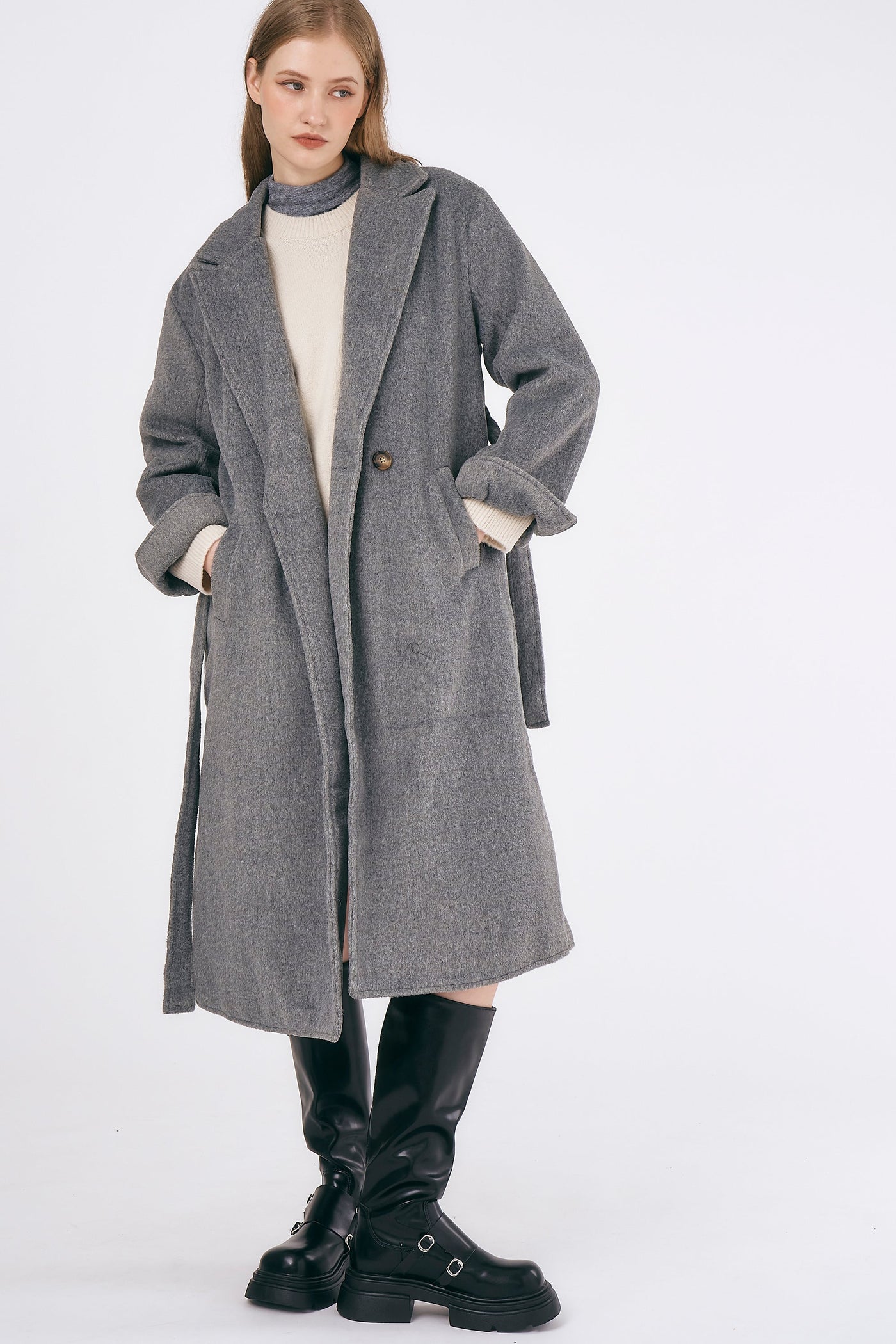 storets.com Abigail Belted Long Coat