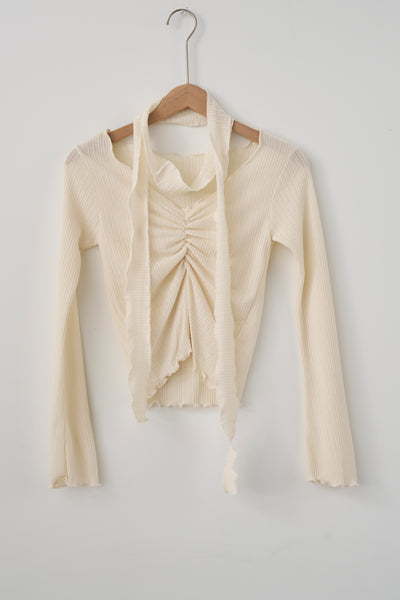 storets.com Abony Pointelle Top w/Scarf