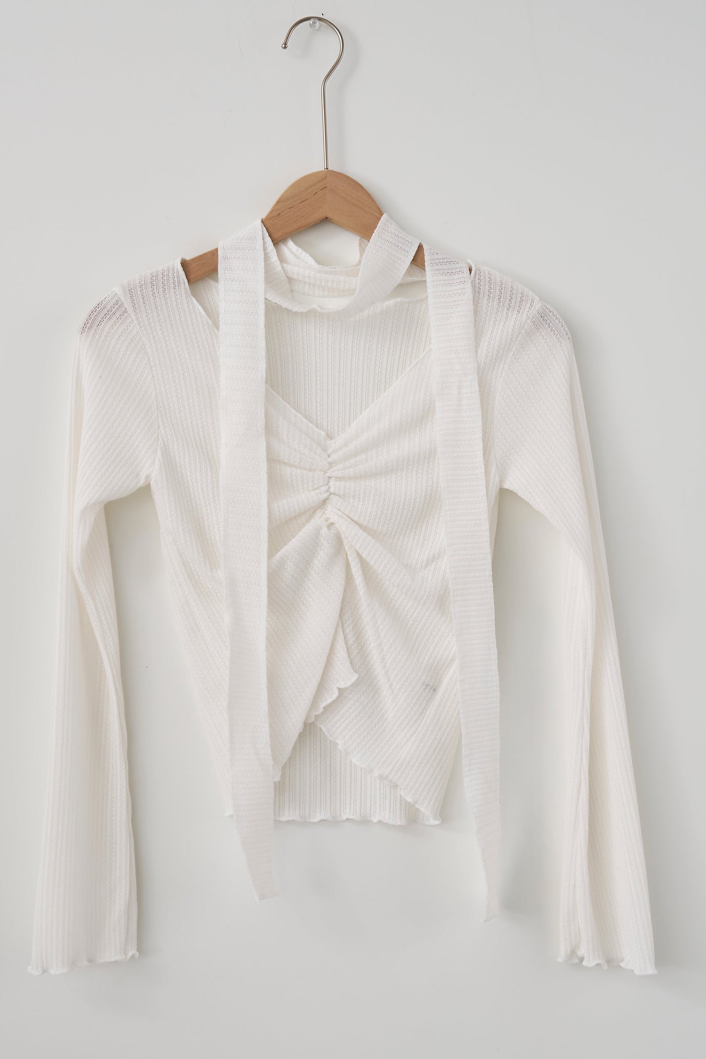 storets.com Abony Pointelle Top w/Scarf