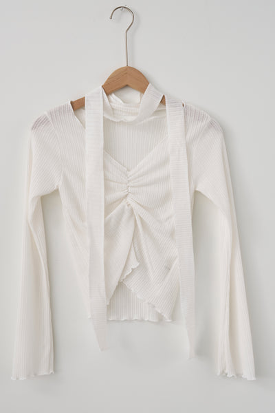 storets.com Abony Pointelle Top w/Scarf