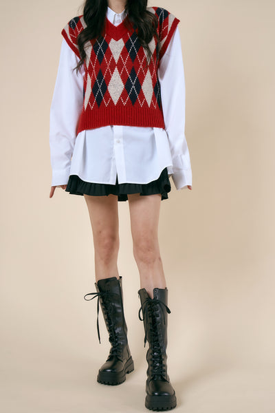 storets.com [STORETS X COSONNE] Argyle Knitted Vest