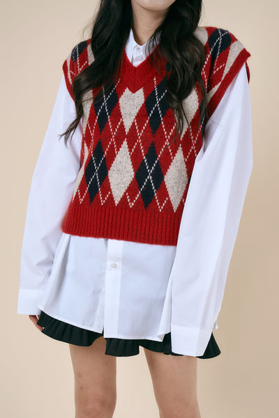 storets.com [STORETS X COSONNE] Argyle Knitted Vest