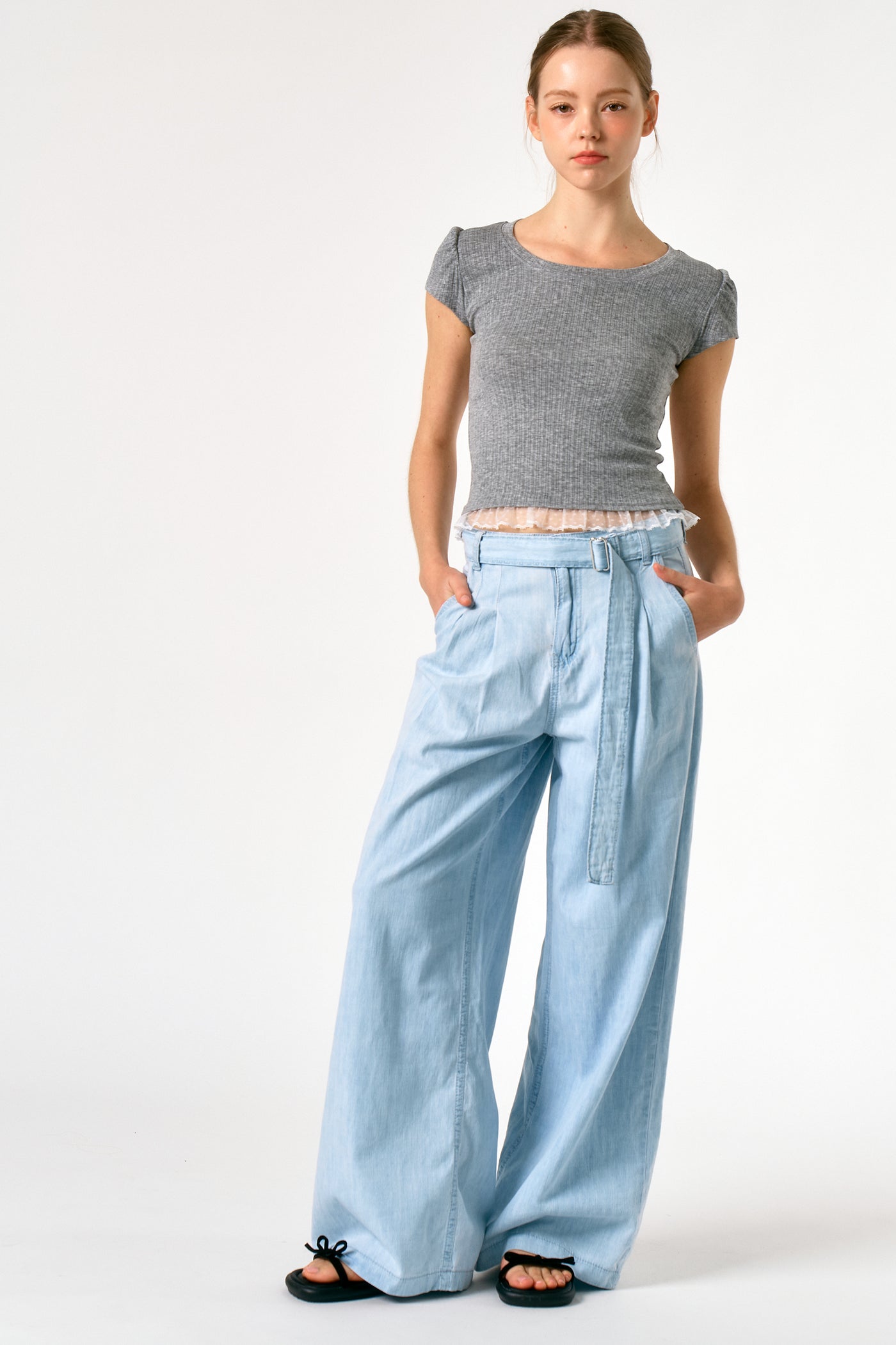 storets.com Alya Belted Wide Leg Jeans