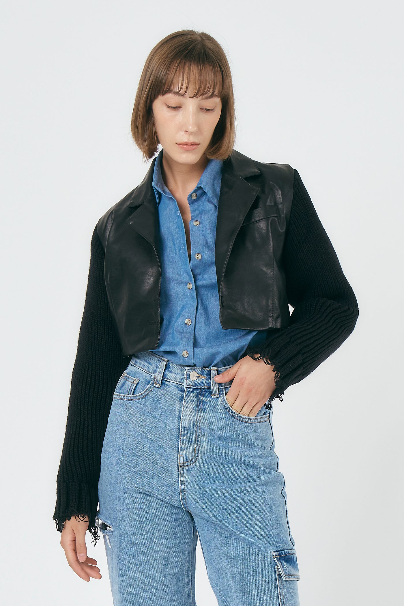 storets.com Ameli Pleather Cropped Jacket