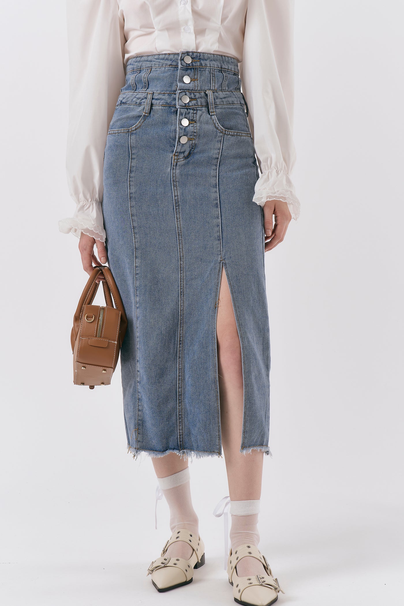 storets.com Ariana Highwaist Denim Skirt