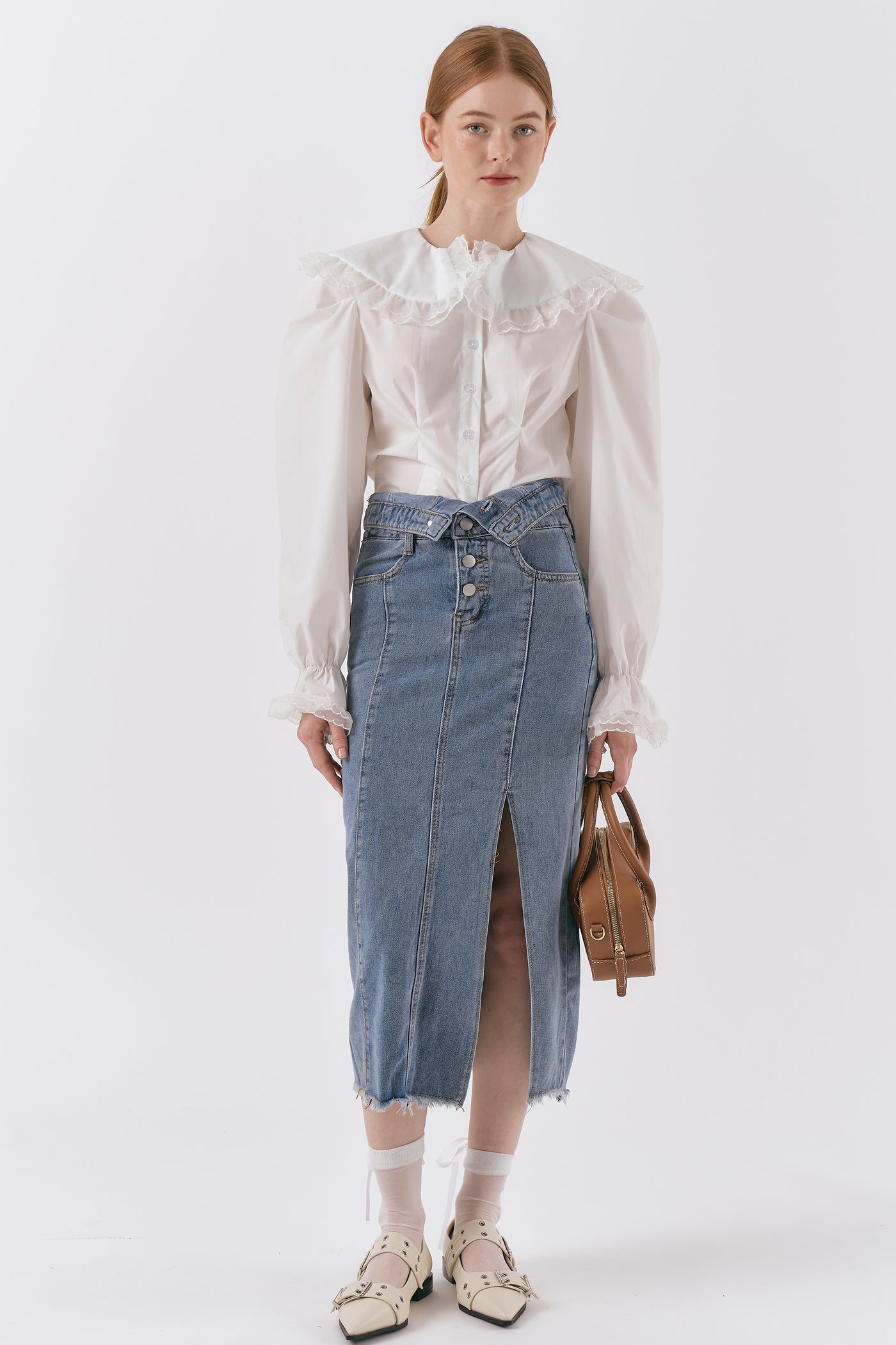 storets.com Ariana Highwaist Denim Skirt