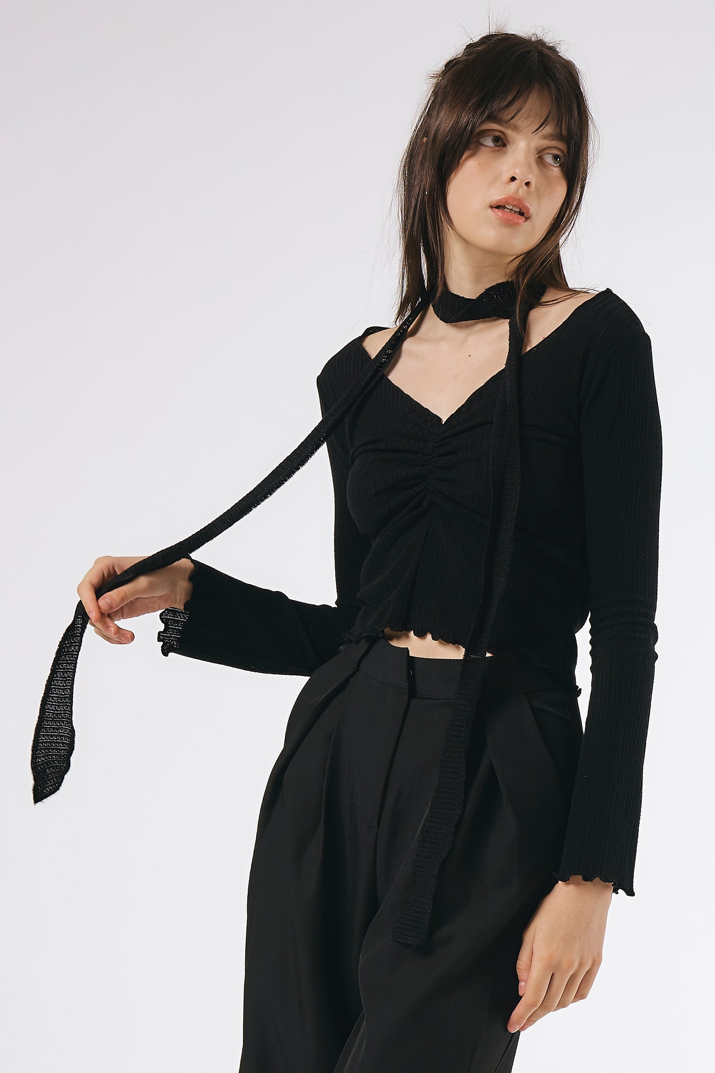 storets.com Bailey Ruched Top w/Scarf