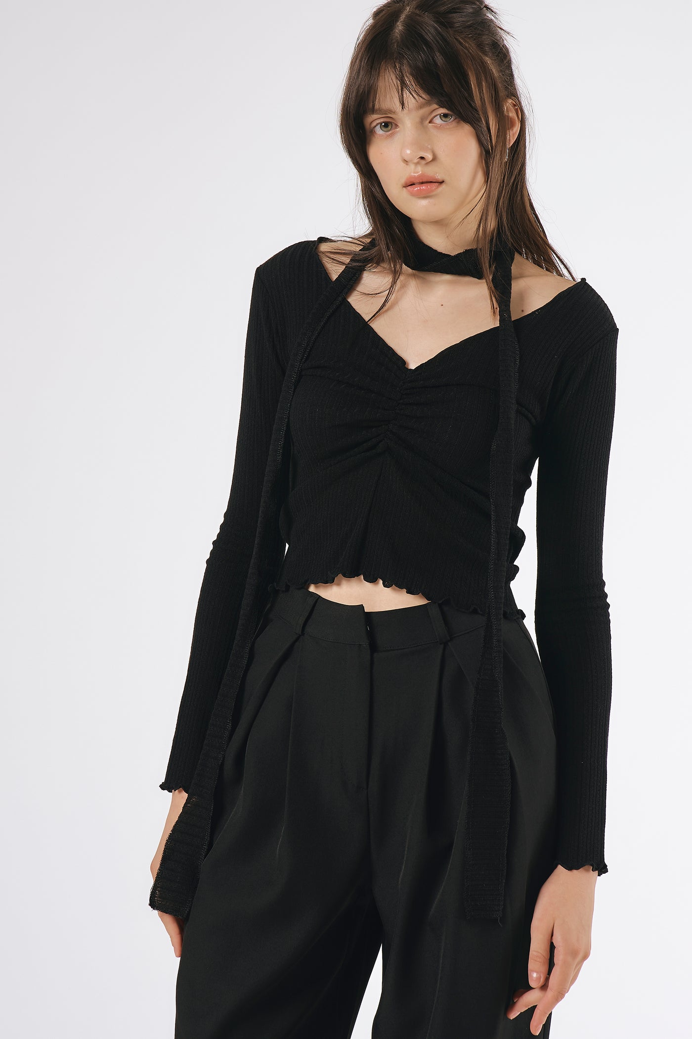 storets.com Bailey Ruched Top w/Scarf