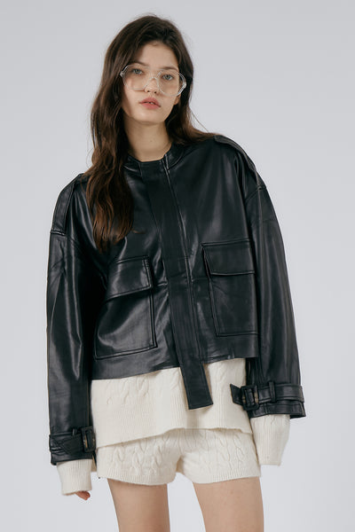 storets.com Celina Faux Leather Rider Jacket
