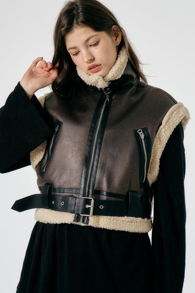 storets.com Celina Shearling Sleeveless Jacket