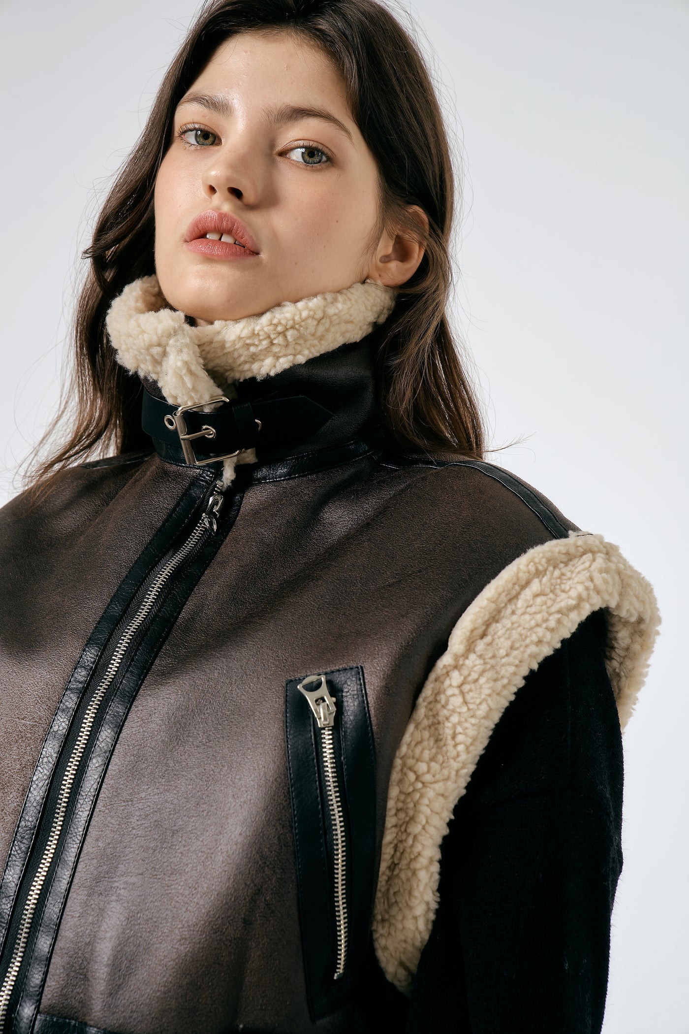 storets.com Celina Shearling Sleeveless Jacket