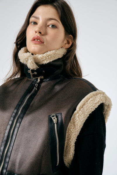 storets.com Celina Shearling Sleeveless Jacket