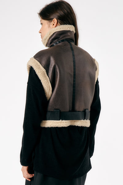 storets.com Celina Shearling Sleeveless Jacket