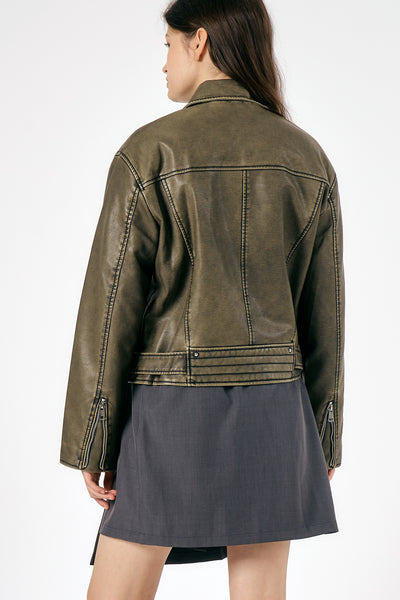 storets.com Celina Washed Faux Leather Jacket
