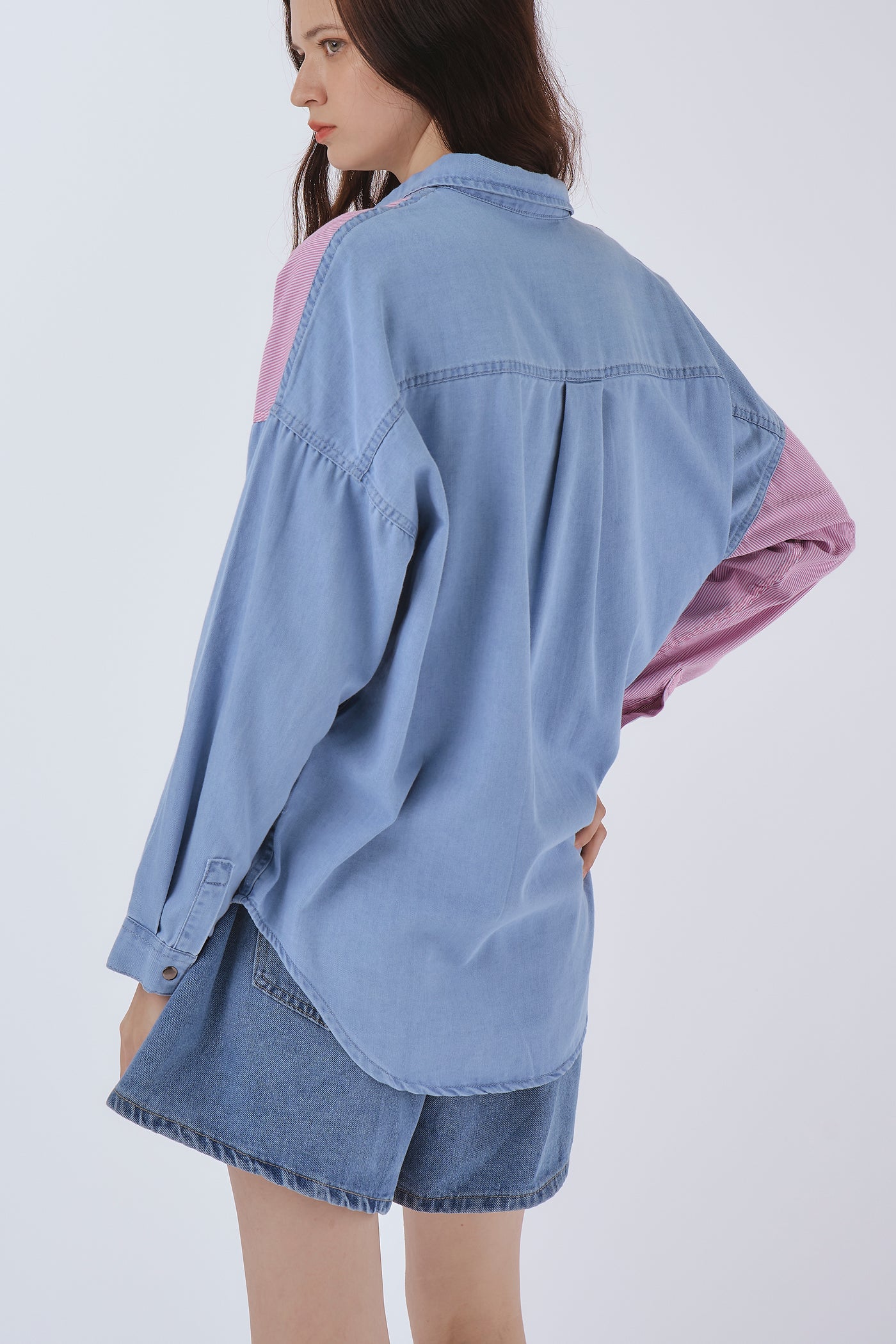 storets.com Ella Colorblock Denim Shirt