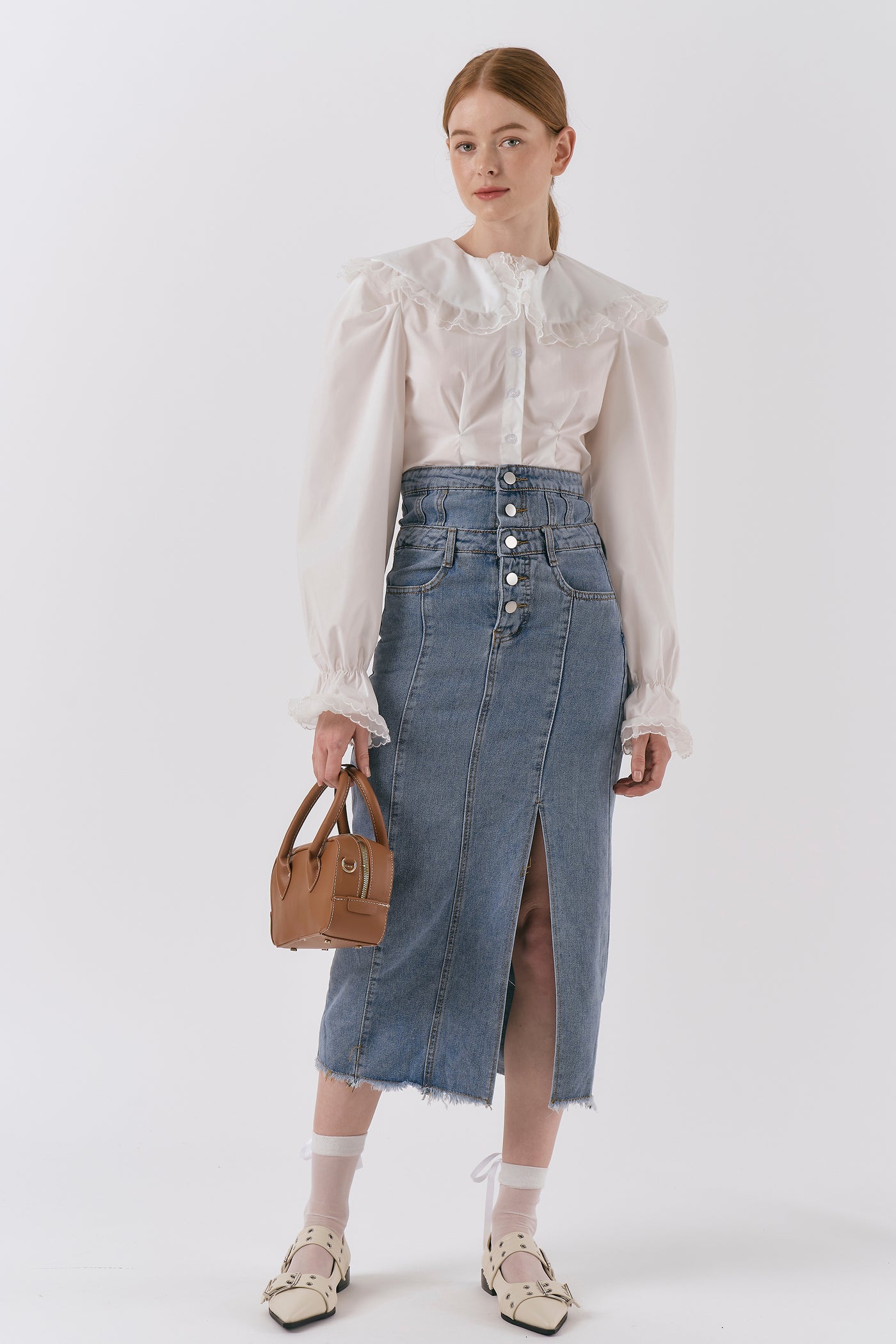 storets.com Ariana Highwaist Denim Skirt