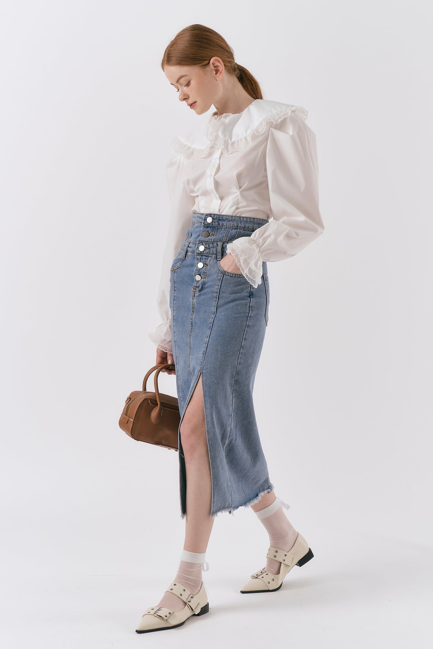 storets.com Ariana Highwaist Denim Skirt