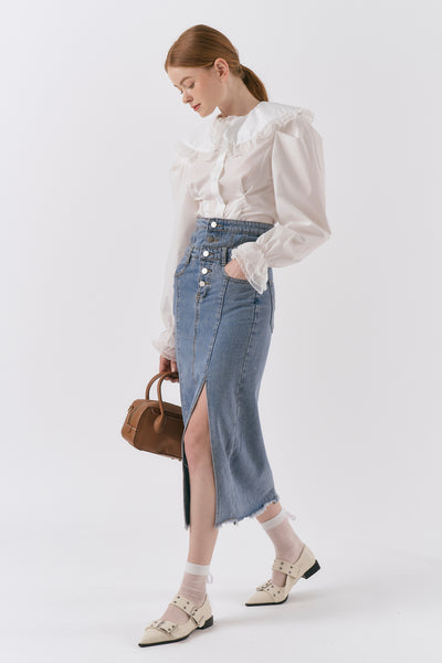 storets.com Ariana Highwaist Denim Skirt