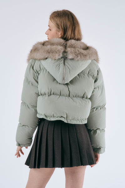 storets.com Evie Faux Fur Trim Puffer Jacket