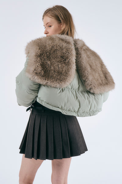storets.com Evie Faux Fur Trim Puffer Jacket