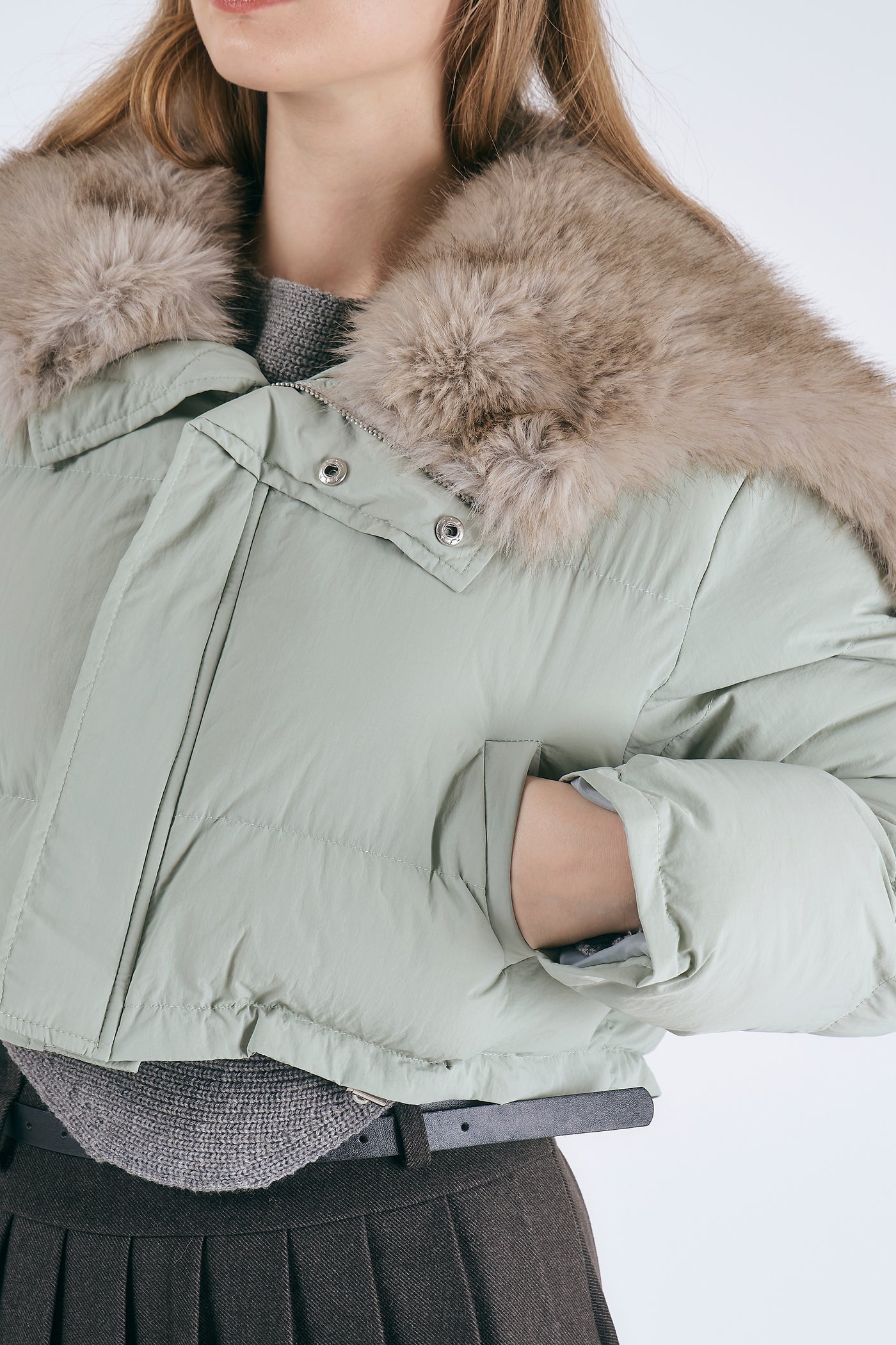 storets.com Evie Faux Fur Trim Puffer Jacket