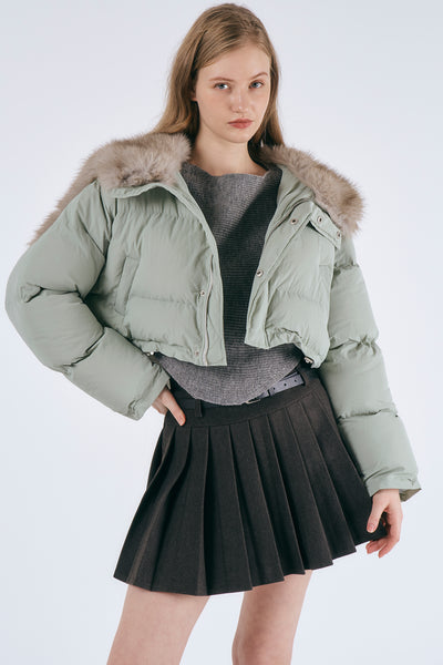 storets.com Evie Faux Fur Trim Puffer Jacket