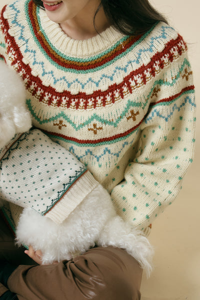 storets.com [STORETS X COSONNE] Fair Isle Retro Pet Sweater(for pet)