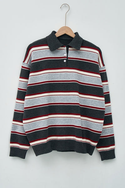storets.com Flynn Stripe Collar Sweater