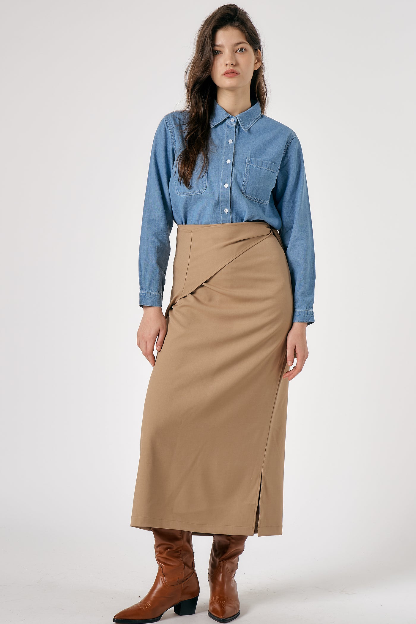 storets.com Hazel Wrap Effect Skirt