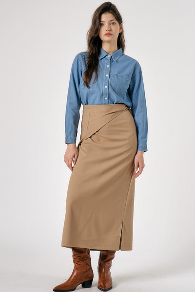 storets.com Hazel Wrap Effect Skirt