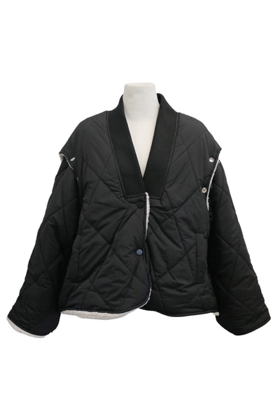 storets.com Eileen Quilted Sherpa Coat w/Detachable Sleeve