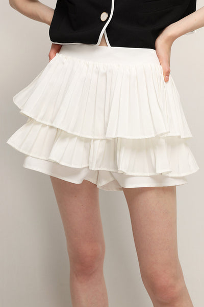 storets.com Clara Pleated Ruffle Skort