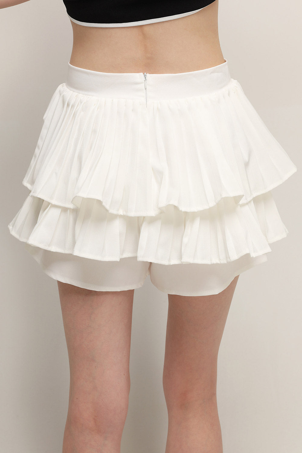 storets.com Clara Pleated Ruffle Skort