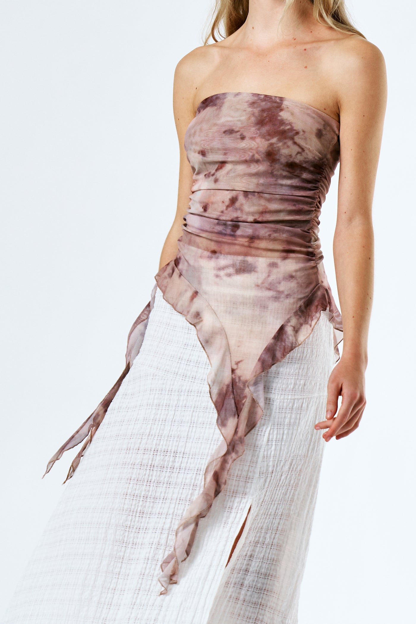 storets.com Icelynn Tiedye look Ruffled Top