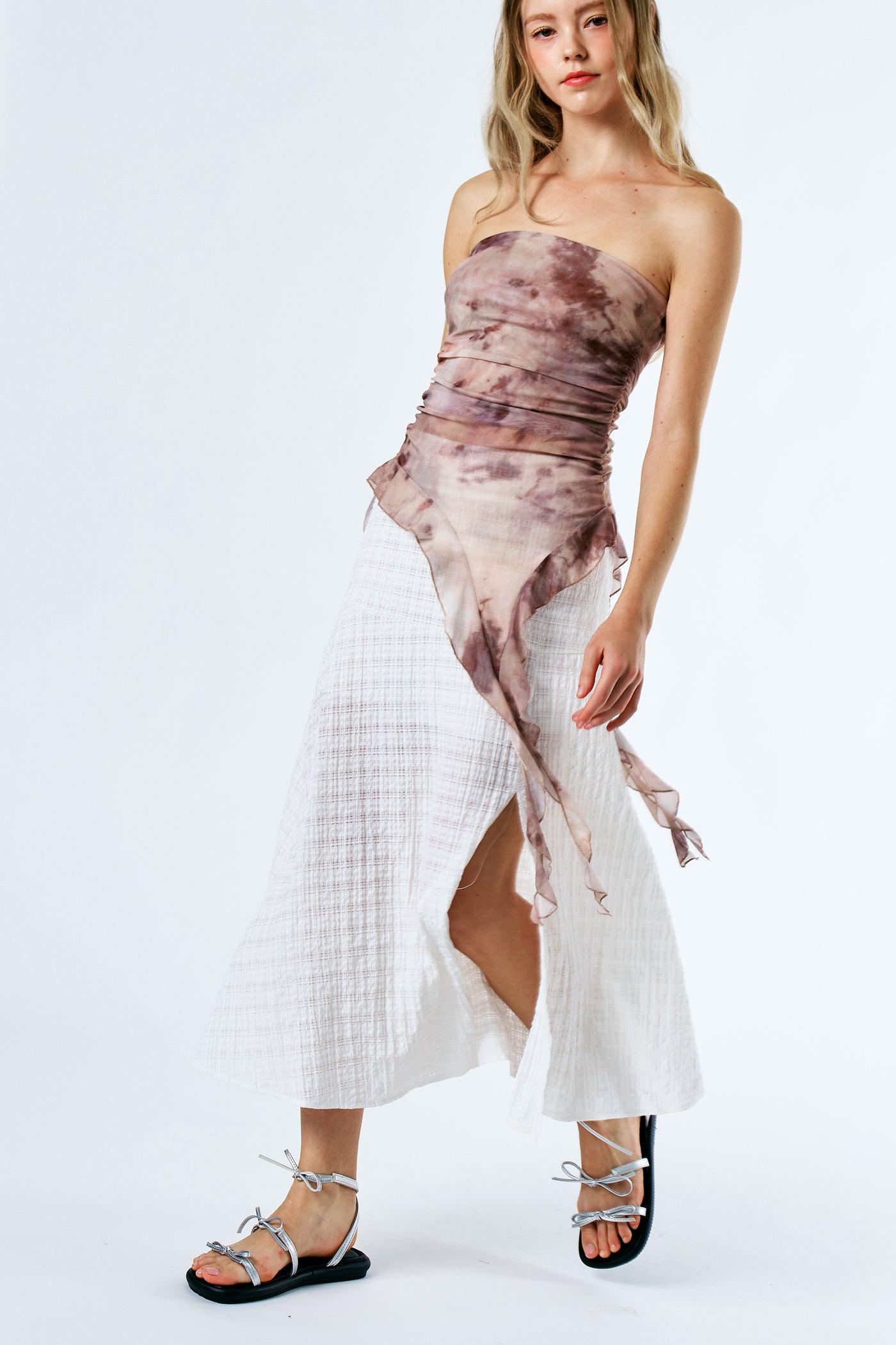 storets.com Icelynn Tiedye look Ruffled Top