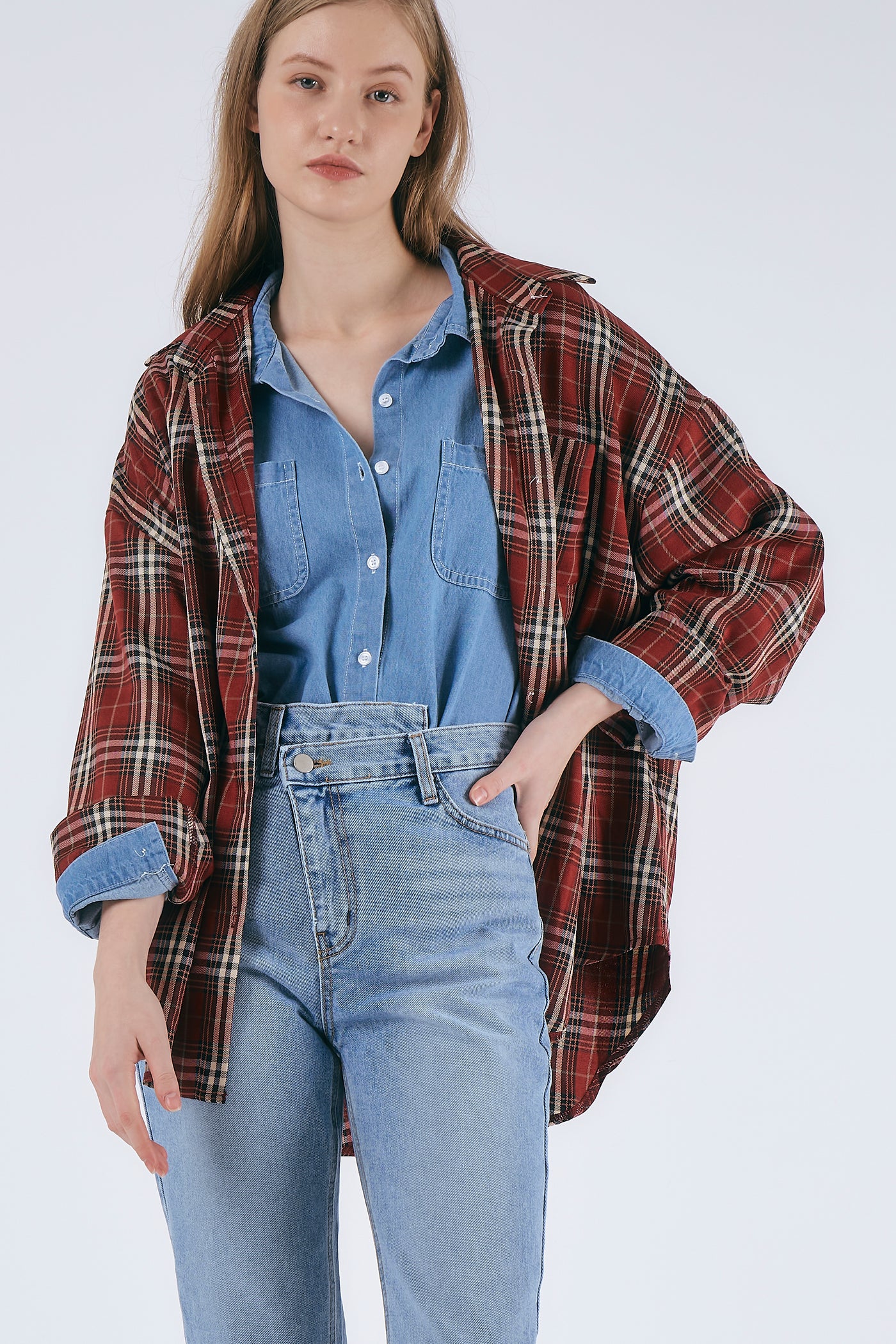 storets.com Jenna Oversized Plaid Shirt