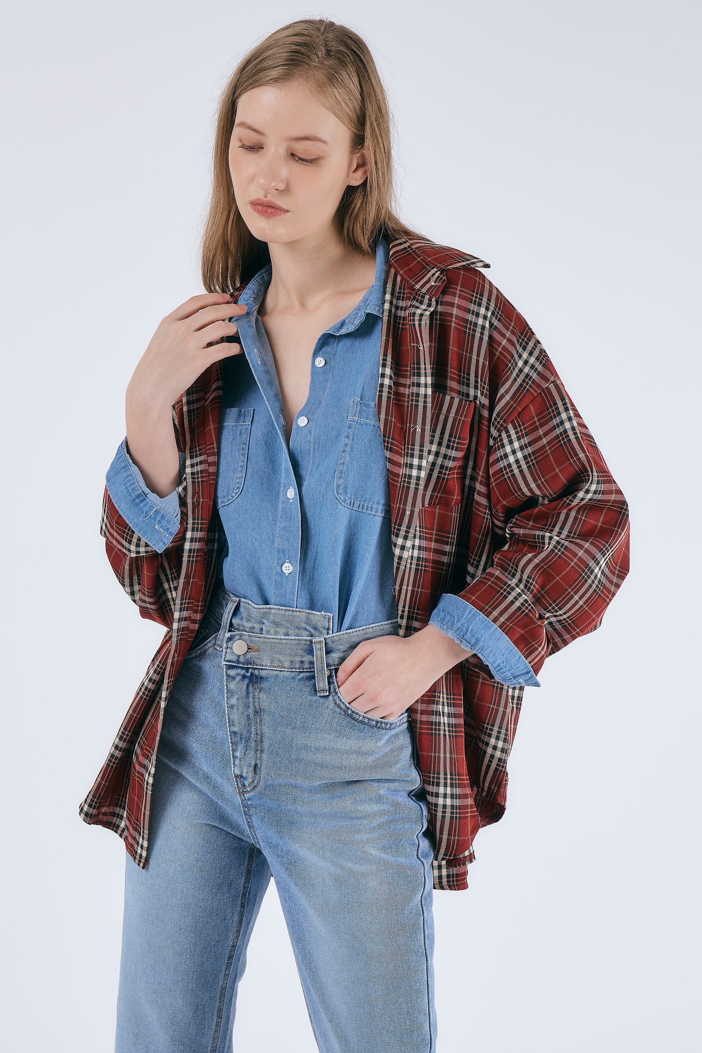 storets.com Jenna Oversized Plaid Shirt