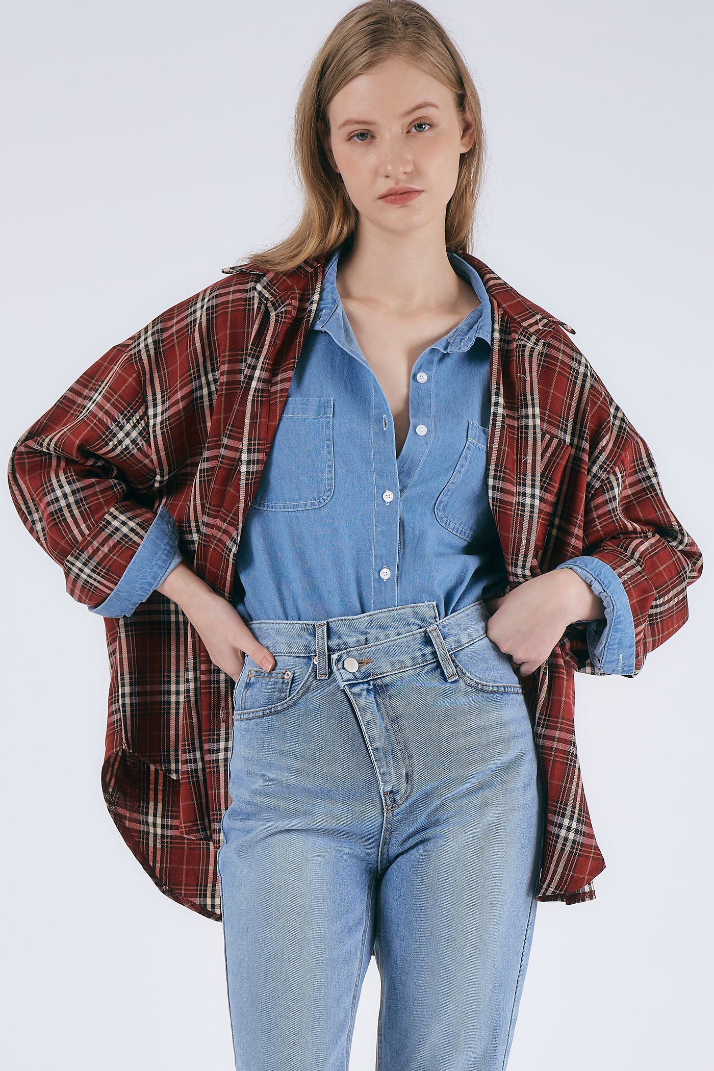 storets.com Jenna Oversized Plaid Shirt
