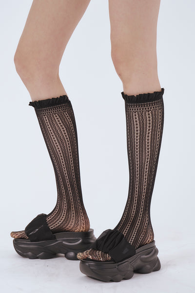 storets.com Lace Ruffled Knee Socks