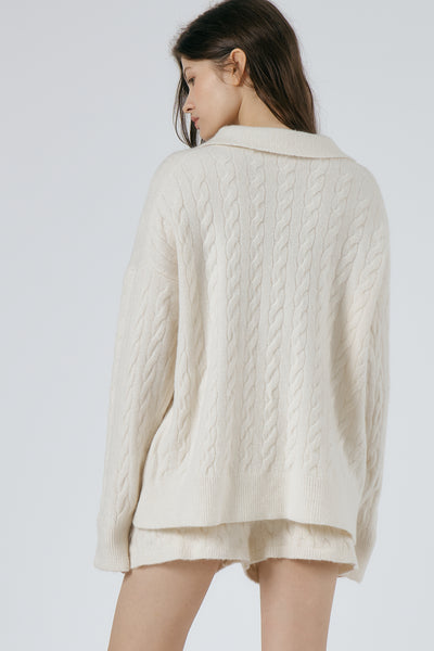 storets.com Luna Cable Knitted Top and Shorts Set