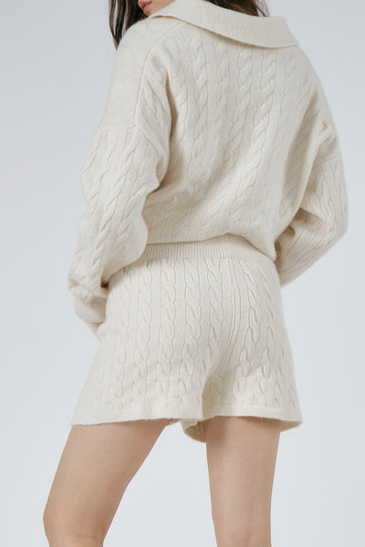 storets.com Luna Cable Knitted Top and Shorts Set