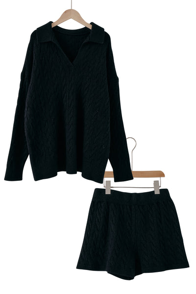 storets.com Luna Cable Knitted Top and Shorts Set