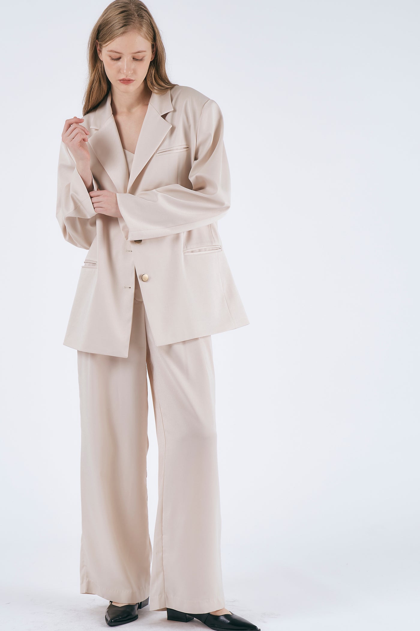 storets.com Mia Oversized Satin Blazer