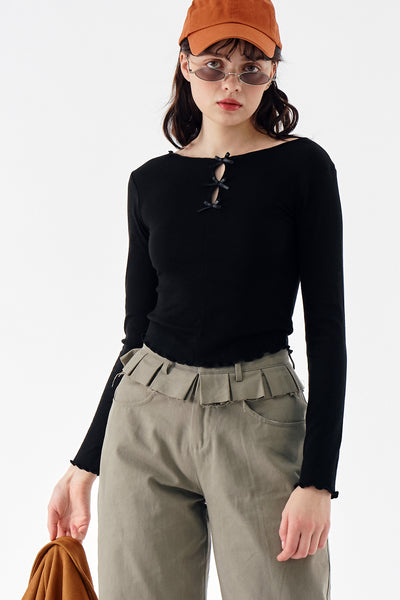 storets.com Mila Slimfit Bow Top