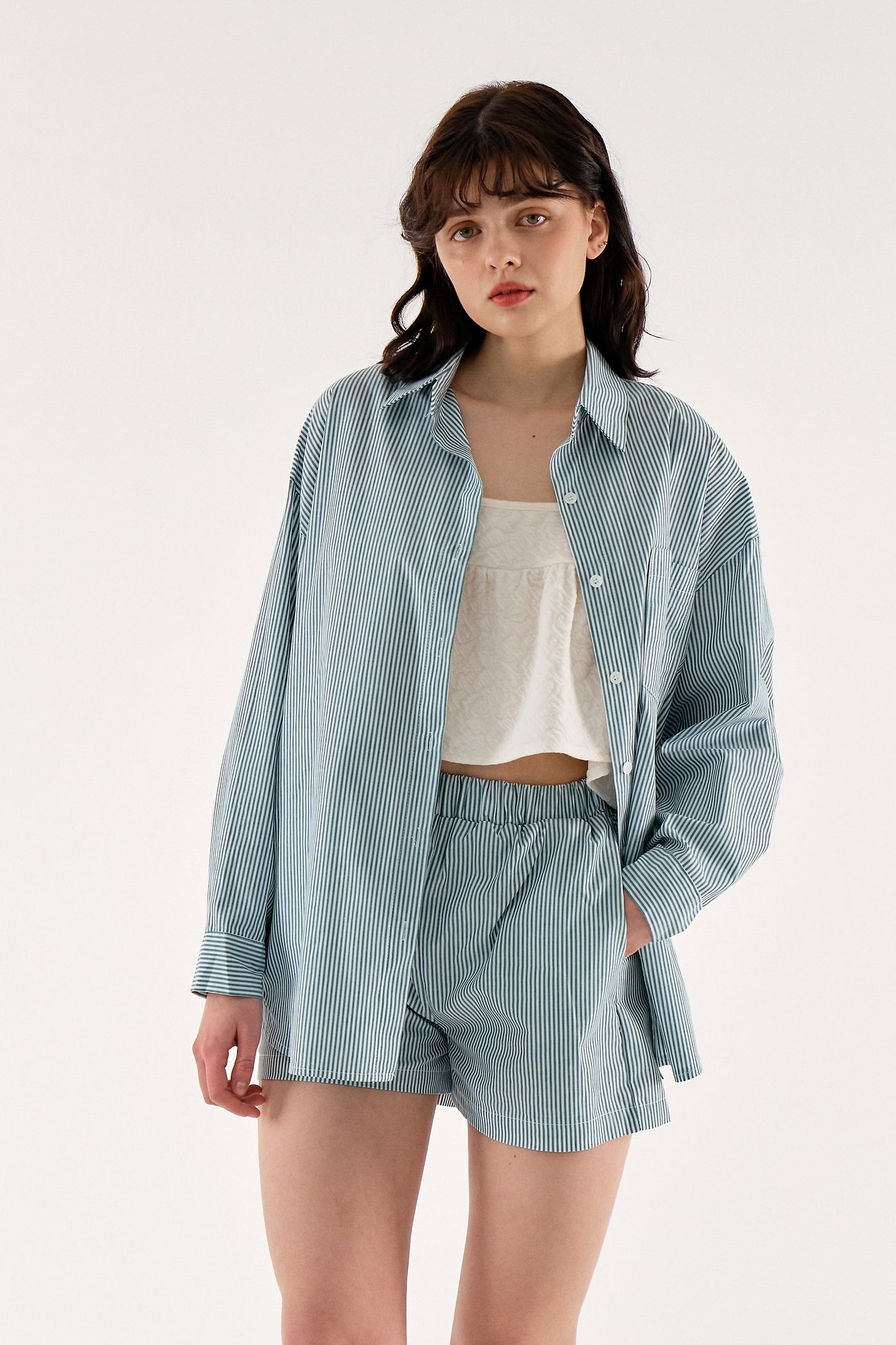 storets.com Mila Striped Shirt & Shorts